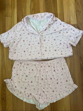 wild fable Pink Floral Short-Sleeve Pajama Set
